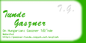 tunde gaszner business card